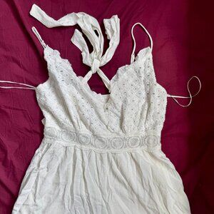 White Romper Eyelet Detail